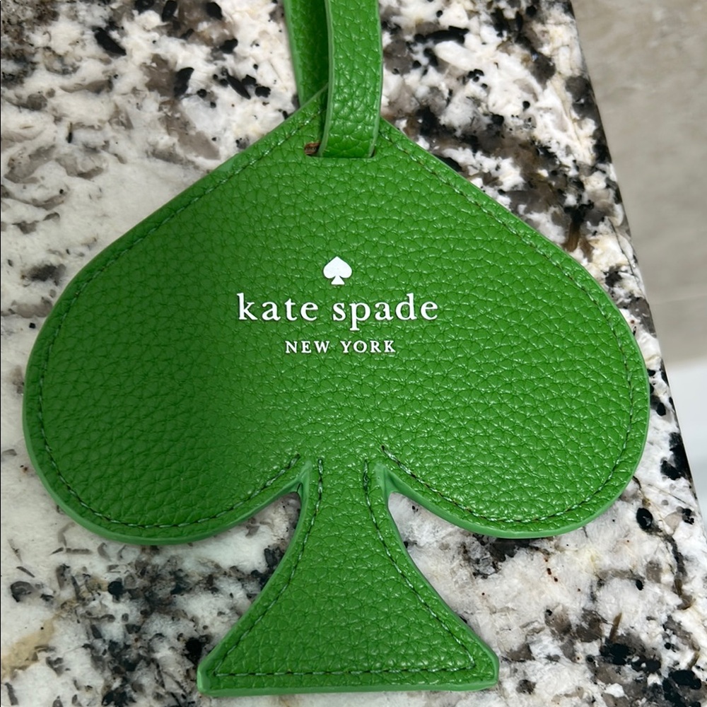 Kate Spade Vibrant Green Leather Spade Tag
